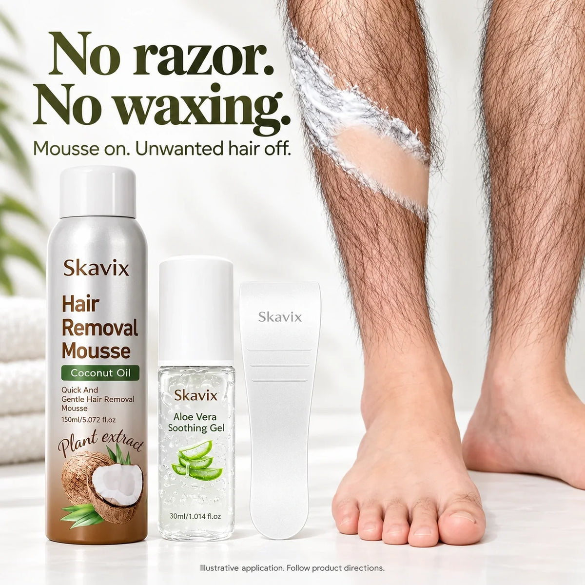 Hair Removal Mousse & Aloe Care Kit