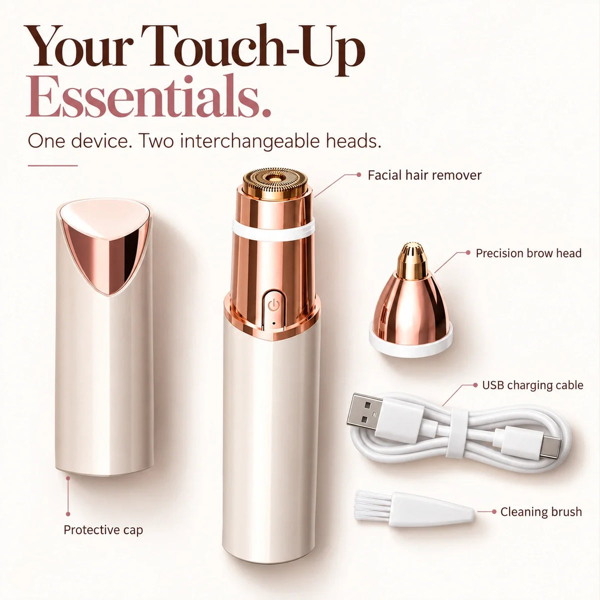 2-in-1 Facial Hair Remover & Eyebrow Trimmer