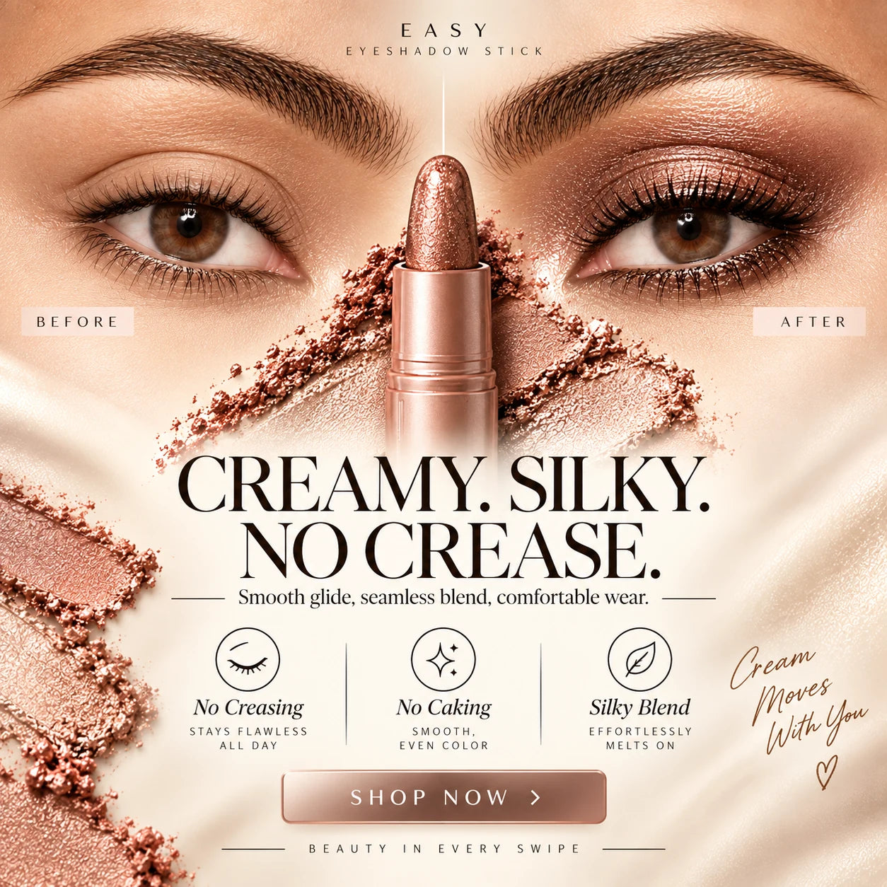 Creamy silky eyeshadow stick texture