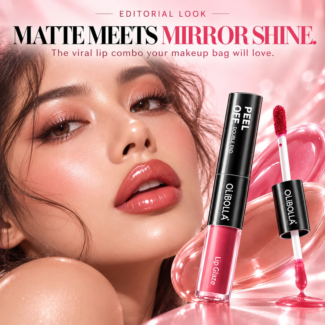 Editorial glossy lip look with OLIBOLLA