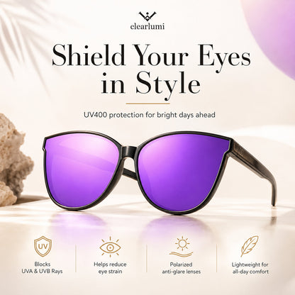 Polarized Cat-Eye Sunglasses with UV400 Protection