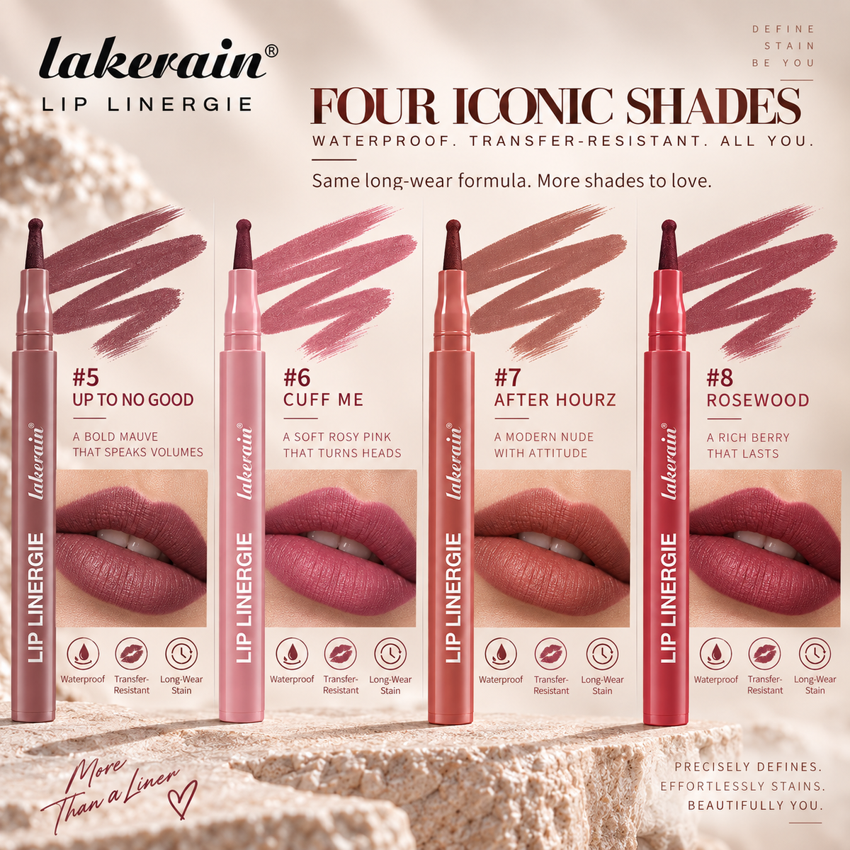 Waterproof Transfer Resistant Lip Liner Stain