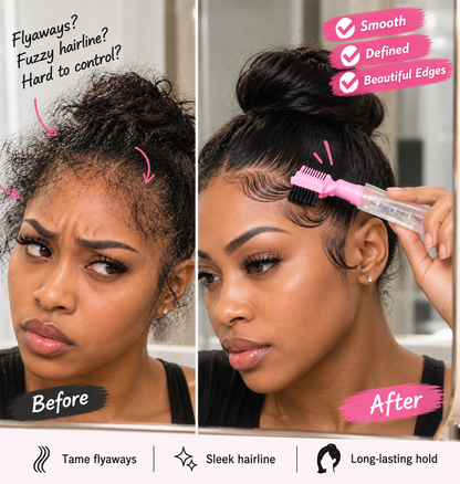 💥SOLDE 50% ! Gel Edge Control pour bébé 2-en-1, brosse+peigne inclus, tenue douce sans irritation💖