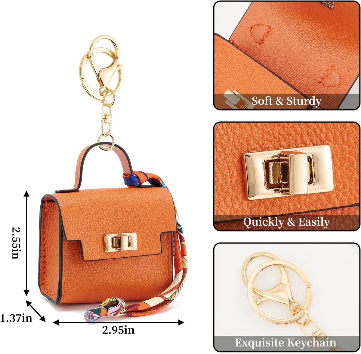 Mini Leather Keychain Pouch – Compact Storage for Airpods & Keys