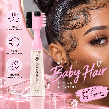 💥SOLDE 50% ! Gel Edge Control pour bébé 2-en-1, brosse+peigne inclus, tenue douce sans irritation💖