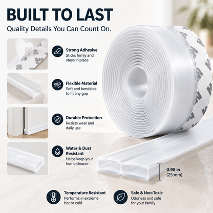 🚪 16.4Ft Self-Adhesive Door Draft Seal Strip | Block Drafts & Dust
