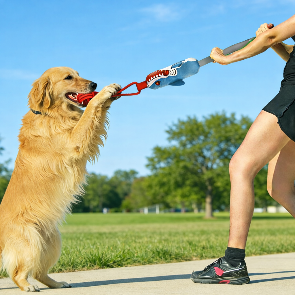 Interactive Dog Tug Toy | Dog Toy with a Sound Squeaky