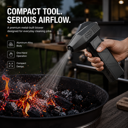 All-in-One Cordless Turbo Air Tool – 3-Speed Rechargeable Metal Blower for Home, Outdoor, Auto & Tech Cleaning