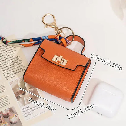 Mini Leather Keychain Pouch – Compact Storage for Airpods & Keys