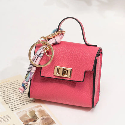 Mini Leather Keychain Pouch – Compact Storage for Airpods & Keys