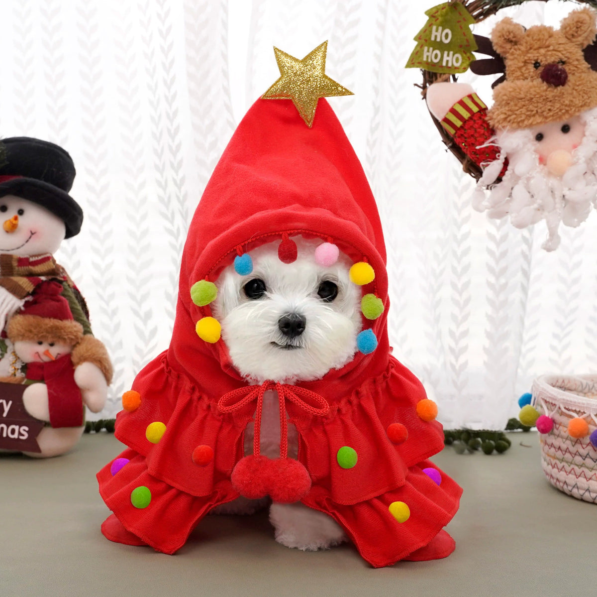 🐶🎄Christmas Tree Pet Cloak Costume for Dogs and Cats