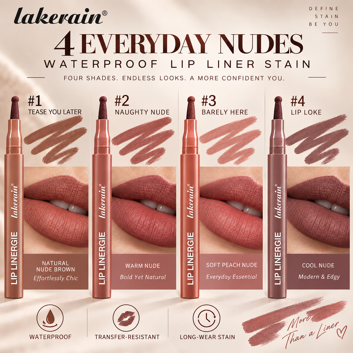 Waterproof Transfer Resistant Lip Liner Stain