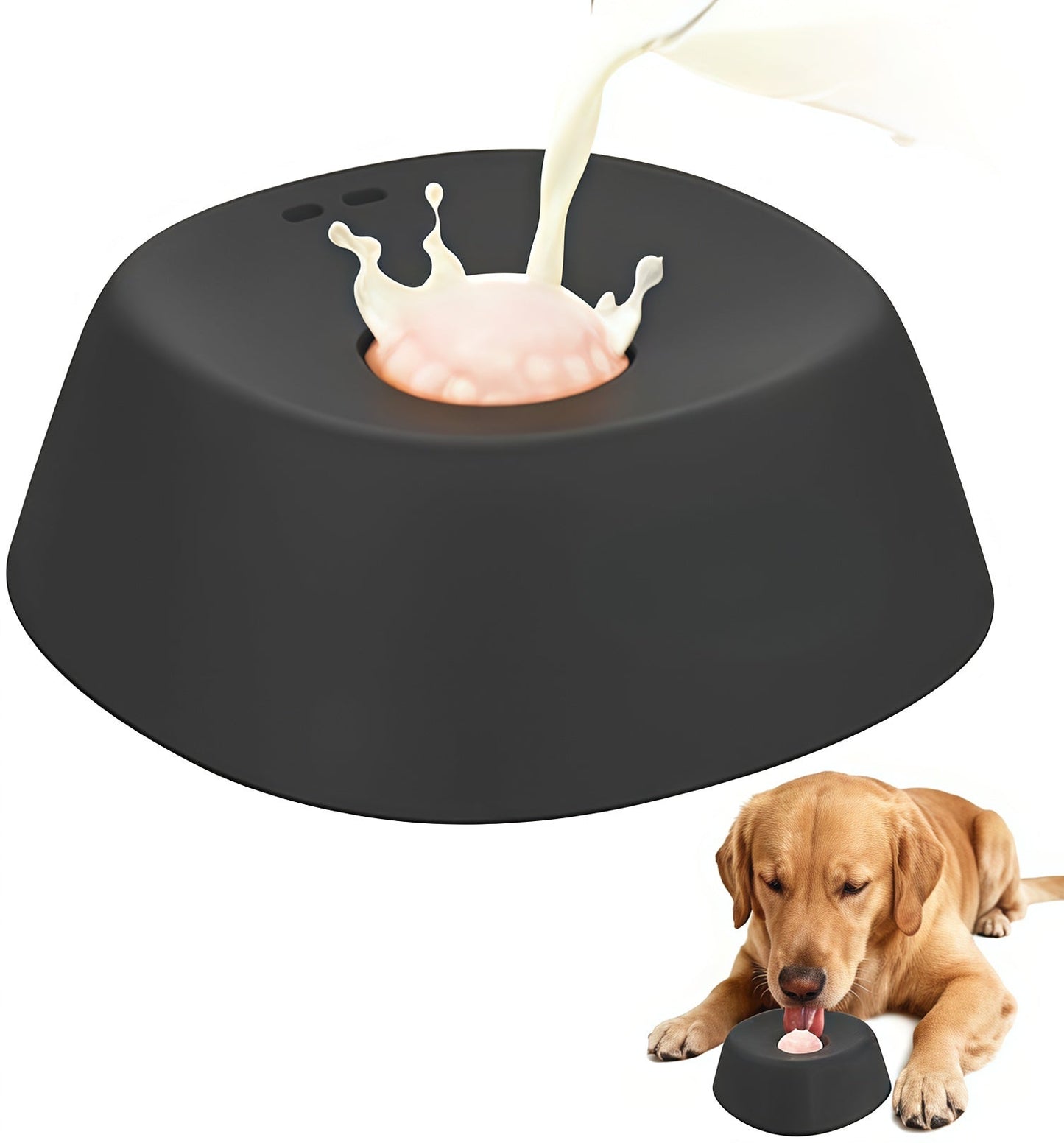 Slow Feeder Dog Bowls for Liquid Treat, Anti-Slip Bone Broth Dog Lick Bowl