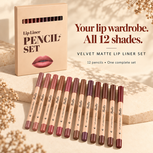 12-Piece Velvet Matte Lip Liner Set