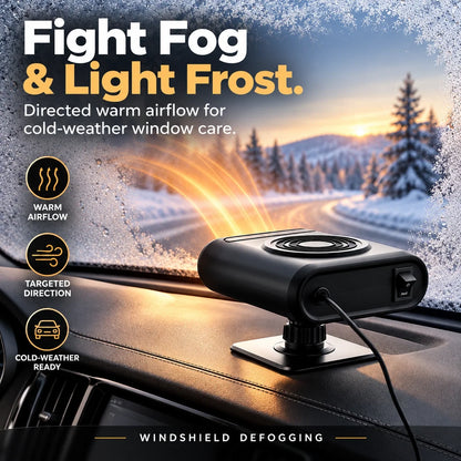 12V Portable Car Heater & Fan – 2-in-1 Windshield Defogger
