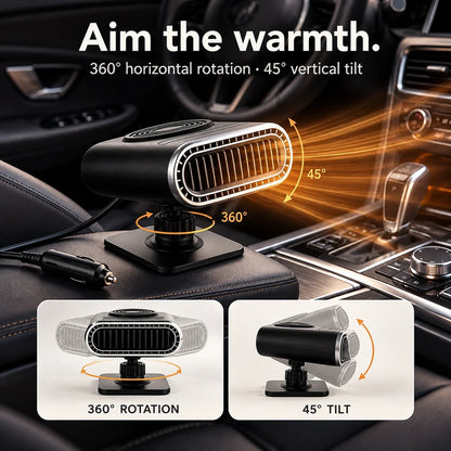 12V Portable Car Heater & Fan – 2-in-1 Windshield Defogger