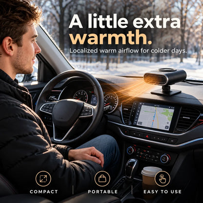 12V Portable Car Heater & Fan – 2-in-1 Windshield Defogger