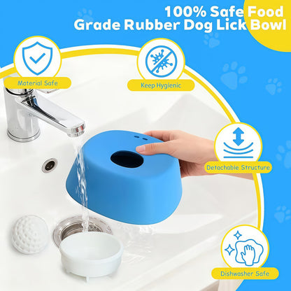 Slow Feeder Dog Bowls for Liquid Treat, Anti-Slip Bone Broth Dog Lick Bowl