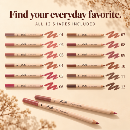 12-Piece Velvet Matte Lip Liner Set