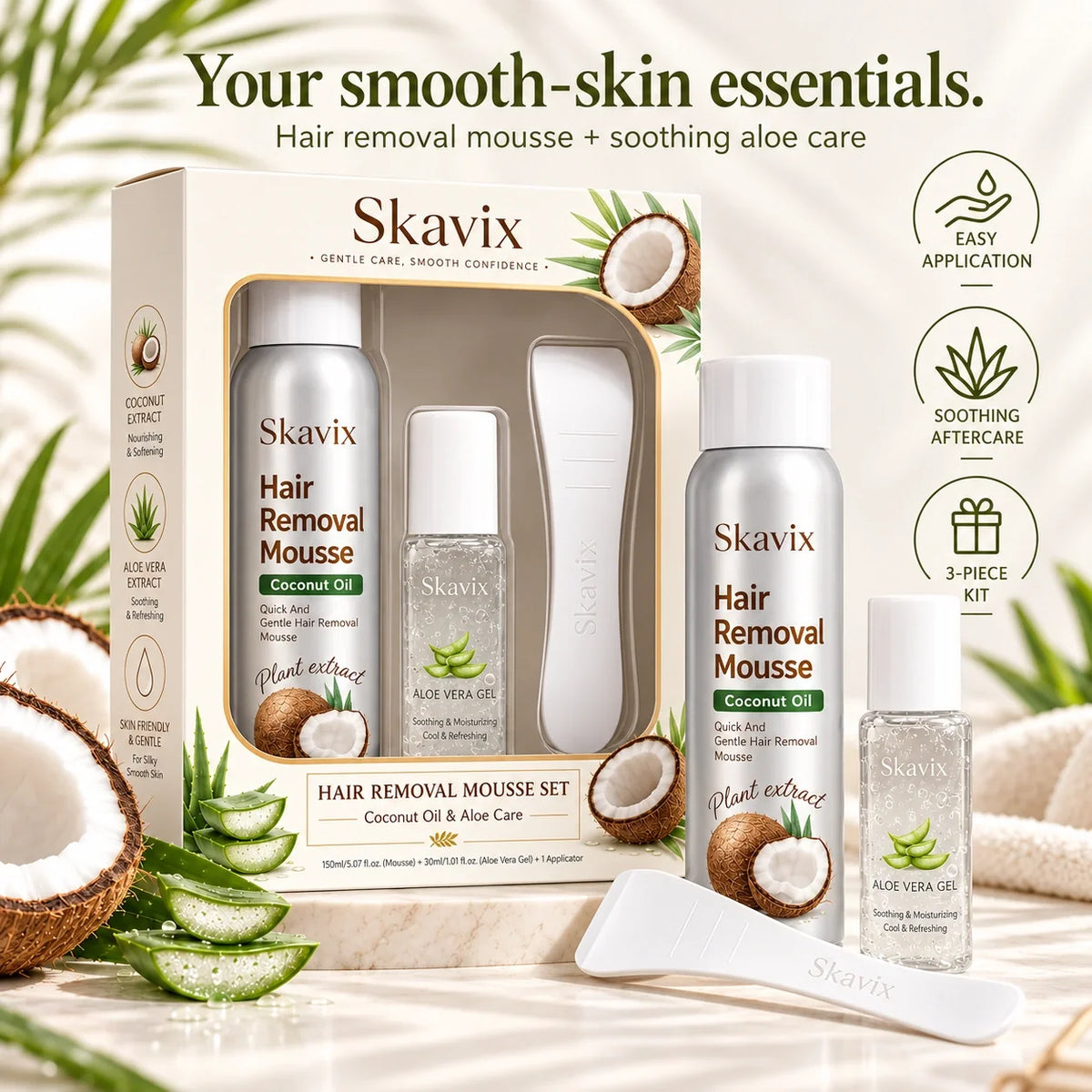 Hair Removal Mousse & Aloe Care Kit