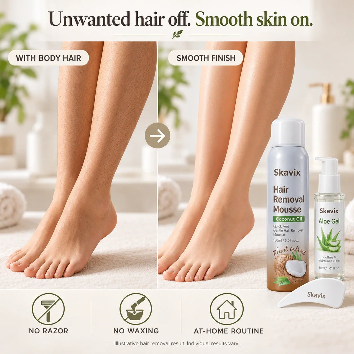 Hair Removal Mousse & Aloe Care Kit