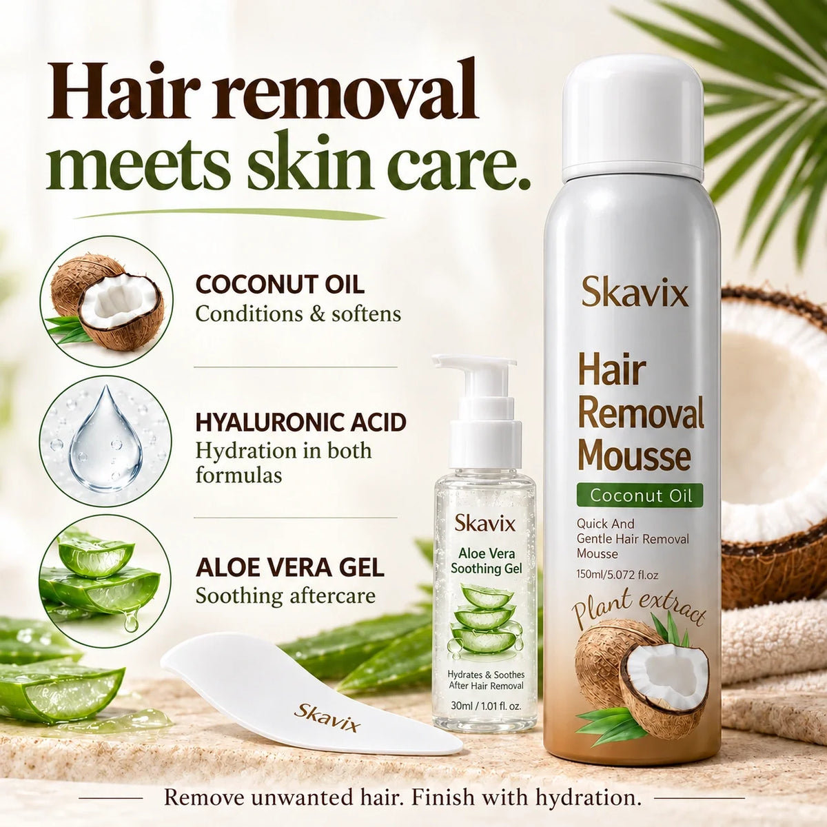 Hair Removal Mousse & Aloe Care Kit