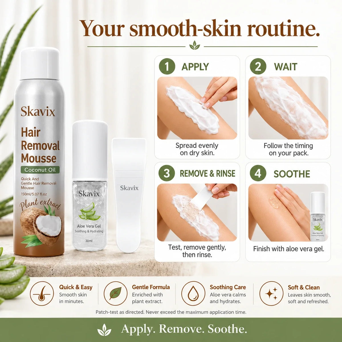 Hair Removal Mousse & Aloe Care Kit