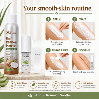 Hair Removal Mousse & Aloe Care Kit